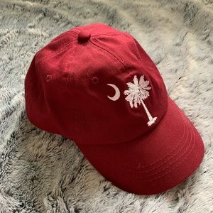 Burgundy Myrtle Beach Palm Tree Dad Hat